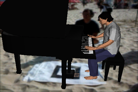 Paulo and Tom Jobim on Ipanema beach, Rio